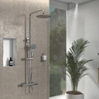 Round Exposed Shower Column with Valve, Rail, Head & Handset Petteril