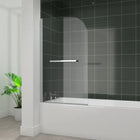 1400 x 800 x 6mm D-Shaped Bath Screen with Rail Radiant