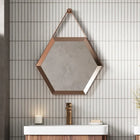 Wabi 500mm Hexagonal Mirror Brown
