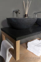 stone basin on washstand