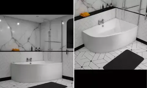 Corner Shower Bath in An Ensuite Bathroom