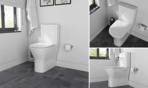 Patello Comfort Height Toilet with Thin Seat: Closed Back, Close Coupled and Rimless