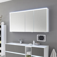 Solitaire 6010 3 Door Bathroom Mirror Cabinet with LED Canopy Lighting