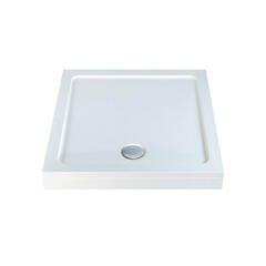 Stone Resin Square Easy Plumb Tray 700 x 700 with Optional Chrome Waste