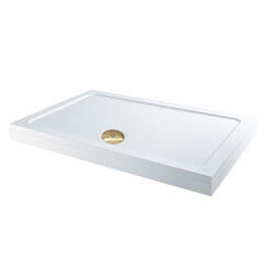 Stone Resin Rectangular Easy Plumb Tray 1300, 1400, 1500 with Optional Gold Waste