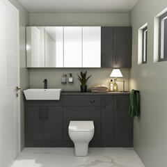 oliver black 1700 fitted furniture with mirror cabinets