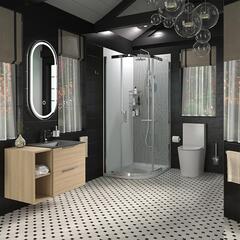 alani chrome offset shower suite 900 vanity unit