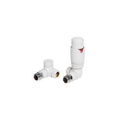 white corner thermostatic radiator valve pack (pairs)