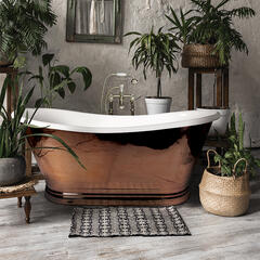 bc designs 1500 copper boat bath with inner enamel & outer copper