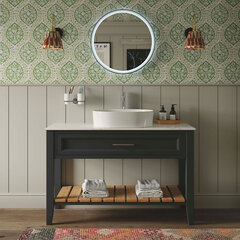 heritage broughton 1200mm graphite single washstand vanity unit with choice of white or black worktop