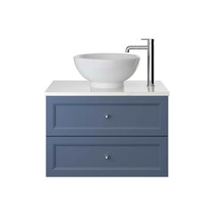heritage caversham 1400mm maritime blue four drawer vanity unit with bowl basin and choice of white, black or oak worktop