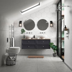 heritage caversham 1400mm graphite four drawer vanity unit with bowl basin and choice of white, black or oak worktop