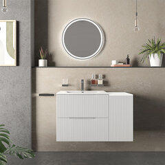 sonix white 900 wall vanity unit fluted