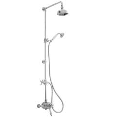 Avenbury Exposed Bathroom Shower with Deluxe Fixed Riser Kit & Divert Round Head