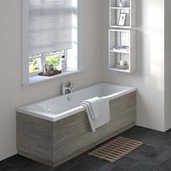 Grey Avola Straight Bath End Panel & Plinth 750