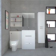 Patello Bathrooom Furniture Suite with Mirror cabinet and shelf Storage High Quality Bathroom