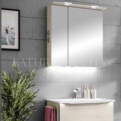 Product image for Solitaire 6025 Two Door Bathroom Mirror Cabinet with LED Canopy Light