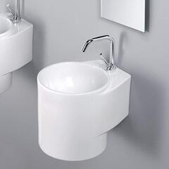 Celina White Ceramic Basin Wall Hung curved Luxurious and Stylish Bathroom Accessory
