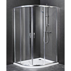 Reduced Height Quadrent Enclosure Silver Designer Bathroom
