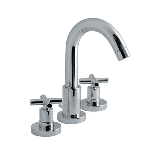 3 hole basin mixer deck mounted with pop-up waste