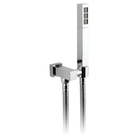 mix single function mini shower kit with integrated outlet and bracket wall mounted