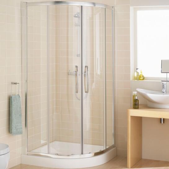 Lakes Silver Semi Framed Quadrant Shower Enclosure Contemporary Bathroom