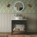 heritage broughton 800mm graphite washstand vanity unit with choice of white or black worktop