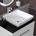 Sonix white 600 wall hung bathroom unit with grey glass top and basin