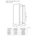Tech Drawing of Radiant Reduced Height One Wall Shower 900 Bifold