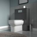 Jivana Suite Straight Bath 600 Grey Basin Unit Back to wall Toilet