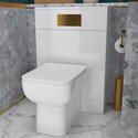 Angled Lifestyle View of the Jivana Back to Wall Toilet Unit in White