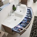 Top View showing basin and open drawer of 1300mm Large 7045 Pelipal Vanity