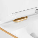 Kelsey Rimless White Wall Hung Toilet with Gold Edge