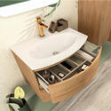 Product Image for Baden Haus Vague 690 Tobacco Oak Vanity Unit with 2 Drawers, Handleless
