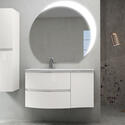 baden haus vague 1030 white gloss vanity unit: left hand basin, 2 drawers, handleless