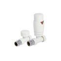 white straight thermostatic radiator valve pack (pairs)