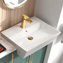Basin Close Up for Oliver 1700 Matt Green with Chrome Handles
