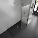 aqualavo 1100 rectangle shower tray black slate effect slimline chrome waste