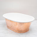 bc designs copper countertop basin 530mm with inner enamel & outer copper