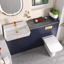 oliver 1400 navy blue combination vanity and toilet set gold