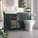oliver chrome 1300 matt green vanity and toilet package