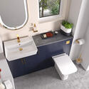 oliver 1300 navy blue combination vanity and toilet set gold
