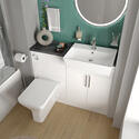oliver white 1100 fitted furniture small bath suite chrome handles