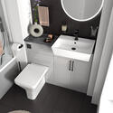 oliver dove grey 1100 fitted furniture small bath suite black handles
