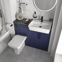 oliver navy blue 1100 fitted furniture small bath suite black handles
