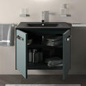 celeste 600 wall green vanity unit black sink