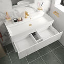 jasmine 1000 white wall vanity unit with white basin