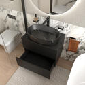 jasmine black wall vanity unit and black sink