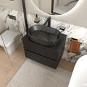 jasmine black wall vanity unit and black sink