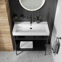 britton shoreditch 850mm washbasin with black frame
